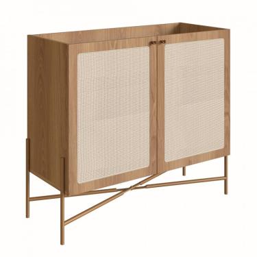 Imagem de Buffet Bar Oslo 2 PT Hanover e Dourado 81 cm