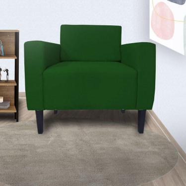Imagem de Poltrona Estofada Para Quarto Closet Leticia Slim Suede Verde - LM DECOR