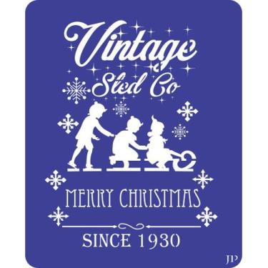 Imagem de Stencil Vintage Company Merry Christmas - Jeito Próprio Artesanato