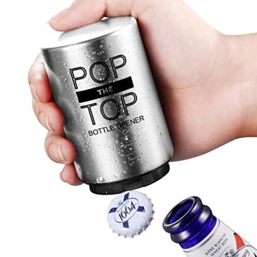Imagem de Abridor de garrafas Pop The Top, abridor automático de garrafas de cerveja com tampa magnética, abridor de garrafa de aço inoxidável com uma mão para bar, cozinha, casa, restaurante, cerveja, presente