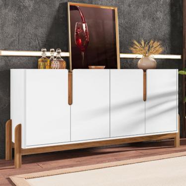 Imagem de Aparador Buffet 4 Portas 170cm Lizz Casa D - Branco/Cedro
