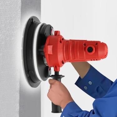 Imagem de Máquina de lixar, lixadeira elétrica portátil de 1200 W para paredes, lixadeira de drywall a vácuo ajustável com velocidade e potência de sucção com saco e tubo de coleta de pó, luz LED, par