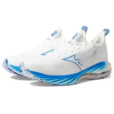 Imagem de Mizuno Tênis de corrida masculino Wave Neo Wind, Azul branco não tingido, 41