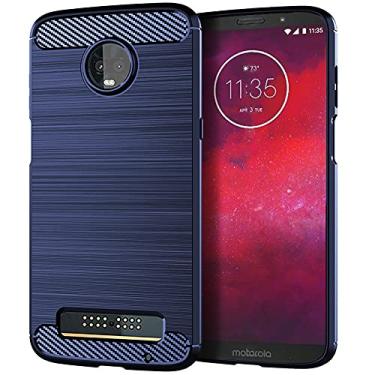 Imagem de Capa para Motorola Moto Z3 Play, Moto Z3, Moto Z3 Force, tecnologia de absorção de choque de TPU (azul, para Motorola Moto Z3)