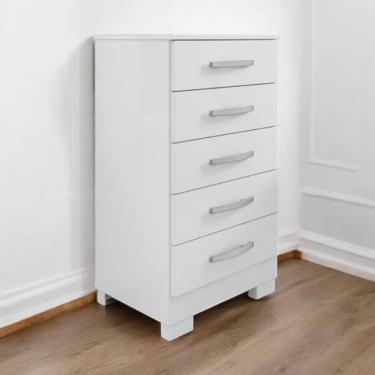 Imagem de Cômoda 05 Gavetas Espaçosa Pétala Branca
