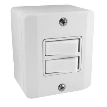Imagem de Interruptor Duplo Simples Sistema X Radial C/ Caixa Externa