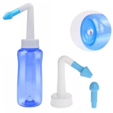 Imagem de Limpador Nasal Azul com Pino e Regulador de Jato Ajustável