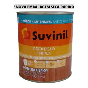 Imagem de Verniz Base Água Madeira Suvinil 900ml Imbuia Mogno Natural, Mogno