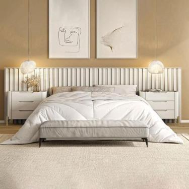 Imagem de Conjunto Cabeceira Super King 400cm c/ 2 Mesas de Cabeceira - Casa Lar