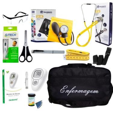 Imagem de Kit De Enfermagem Amarelo incoterm Com Medidor De Pressão Completo