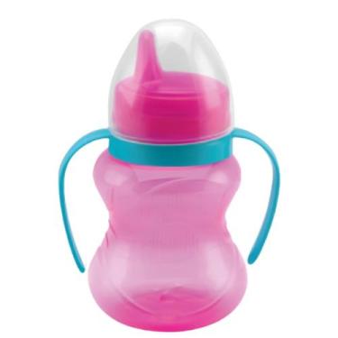Imagem de Copo de Treinamento 240ml Bico Rigido Válvula Redutora - LISO Azul e R