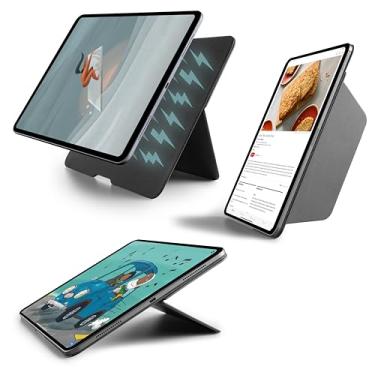 Imagem de TineeOwl Capa com suporte ajustável para iPad Pro de 13 polegadas (M5/M4) 2025/2024, ângulos de visualização infinitos, suporte para retrato/paisagem, carregamento Apple Pencil, série Wing, (preto)