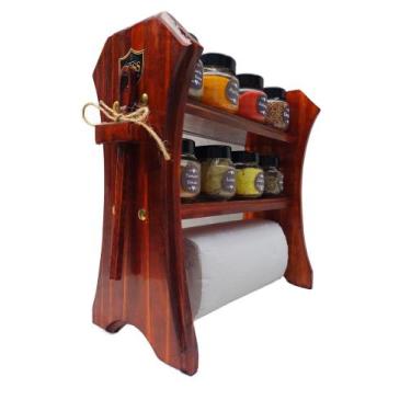 Imagem de Porta Temperos de Balcão com 08 Potes e Suporte para Papel Toalha - Bo