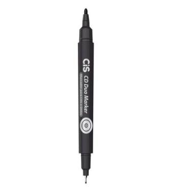 Imagem de Marcador Para Cd 2 Pontas Duo Marker Preto 1.0 e 0.7 - Cis