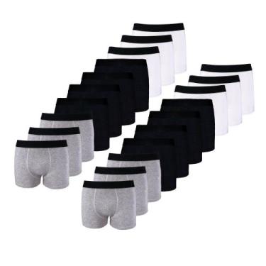 Imagem de Kit com 20 Cuecas Boxer Box Try Basics Algodão Cotton Lisa Básica Casu
