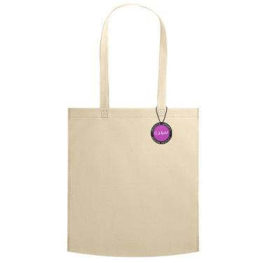 Imagem de Sacola Ecobag em TNT Premium Termo Selado 38x41cm Aid TopGet, Bege