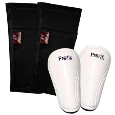 Imagem de Kit Caneleira Adulto Preta e Porta Caneleira Branca Profix - Profix Sp