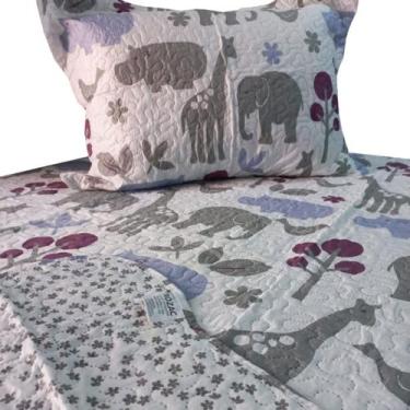 Imagem de Cobre Leito DuplaFace Colcha Solteiro Infantil Menina Menino - Rozac, 