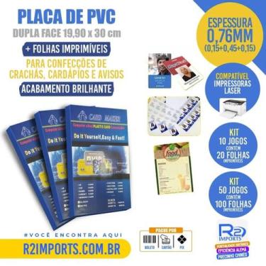 Imagem de Placa de Pvc Para Impressão a Laser - 19,90 X 30 cm - PVC Line, 10 Jog