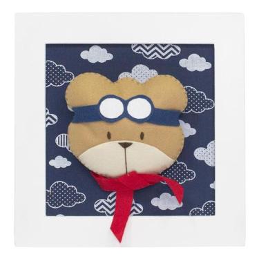 Imagem de Quadro Decorativo Urso Aviador Quarto Bebê Infantil Menino - Potinho d