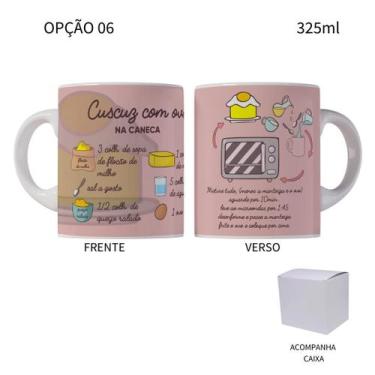 Imagem de Caneca 325ML Receitas na Caneca Cuscuz, Quentão, Arroz Doce - LARANJA 