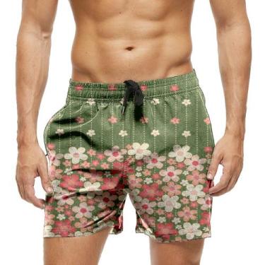 Imagem de Short Praia Shorts Banho Bermuda Verão Flores Florida 647 - SMOKE, P M