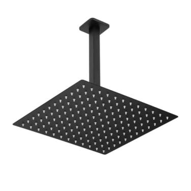 Imagem de Chuveiro ducha teto slim 25x25cm preto fosco articulado chuveirão moderno