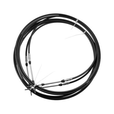 Imagem de TUCKBOLD 2 peças 4,9 m 5 metros 197 polegadas Marine Type 3300 / 33C cabo de caixa de controle remoto de mudança do acelerador para Yamaha motor de popa barco motor motor de direção preto peças