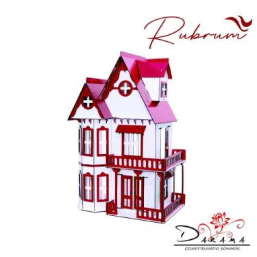 Imagem de  Kit Casinha Bonecas Polly Mirian RUBRUM+ 29 Moveis R+b - Darama