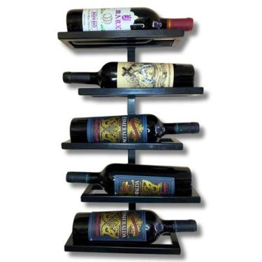 Imagem de Adega Suspensa De Parede Estilo Industrial 6 Garrafas Vinho - Treearbo