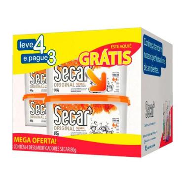 Imagem de Desumidificador Secar Leve 4 Pague 3  Absorve Até 100ml 80g