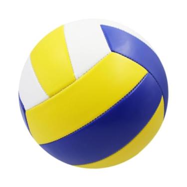 Imagem de rockible Vôlei tamanho 5 praia vôlei à prova d'água à bola oficial interna para homens para homens meninos meninos iniciantes iniciantes, Amarelo Azul Branco