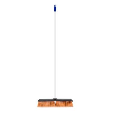 Imagem de Ioensy Escova de jardim de vassoura pesada multifuncional 4 seções Brush de varredura rígida maçaneta longa para o pátio de pátio do do jardim garagem