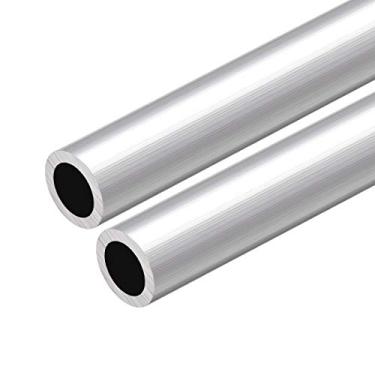 Imagem de uxcell 6063 Tubo redondo de alumínio, 300 mm de comprimento 20 mm de diâmetro interno 14 mm de tubo reto de alumínio sem costura 2 peças