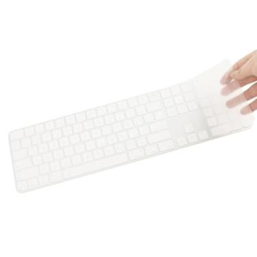Imagem de Capa de teclado para teclado Apple Magic 2024 com Touch ID e teclado numérico modelo A3119 protetor ultrafino de silicone (4 teclas à esquerda da barra espacial) - transparente