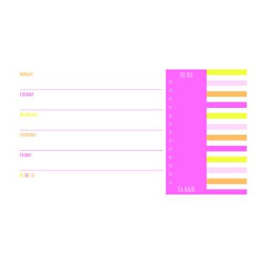 Imagem de C.R. Gibson Calendário de mesa magnético rosa, laranja e amarelo, 60 folhas, 3 folhas de adesivos, 28 cm L x 15 cm A