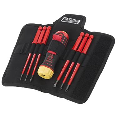 Imagem de Bahco Conjunto de chaves de fenda de lâmina intercambiável com catraca isolada 808061, 1000 Volts