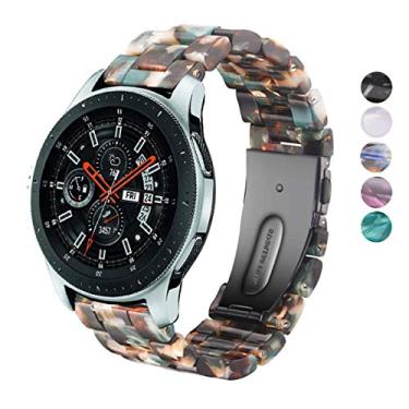 Imagem de SPINYE Pulseira de substituição compatível com Galaxy Watch de 46 mm, resina colorida de 22 mm com fivela de metal para Samsung Gear S3 Frontier/Classic/Huawei Watch GT2 de 46 mm, feminino e masculino
