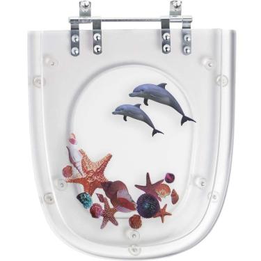 Imagem de Assento Sanitário Poliester Optima Decorado Golfinho E Conchas Para Vaso Sensea