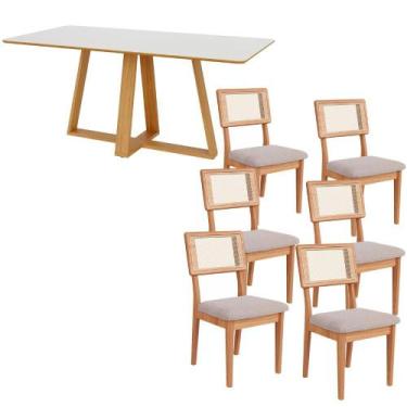 Imagem de Mesa Jantar 180cm Retangular com 6 Cadeiras Dalla Costa MDF - Dalla Co