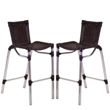 Imagem de 2 Banqueta Alumínio Fortaleza Alta Para Balcão, Cozinha