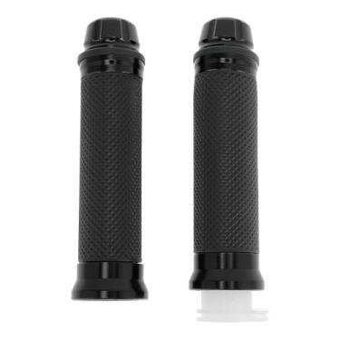 Imagem de TUCKBOLD Kit de capa de guidão de borracha de liga de alumínio para motocicleta, scooter, bicicleta, quadriciclo, preto