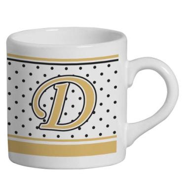 Imagem de Caneca Small Alfabeto Poá Branco 180ml - Cerâmica Regina