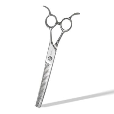 Imagem de SnipStar 7 polegadas Profissional Pet Curva Chunker Tesoura ATS-314 Aço 36 dentes finar tesouras para cuidados de cães, taxa de diluição 30%