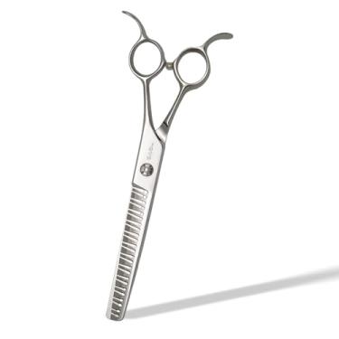 Imagem de SnipStar 7 polegadas Profissional Pet Curva Chunker Tesoura ATS-314 Aço 24 dentes finar tesouras para cuidados de cães, taxa de diluição 80%