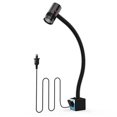 Imagem de Sisymos Luz De Trabalho Magnética, Máquina Led Com Base Resistente, Lâmpada Pescoço Ganso Flexível Para Torno E Furadeira Coluna