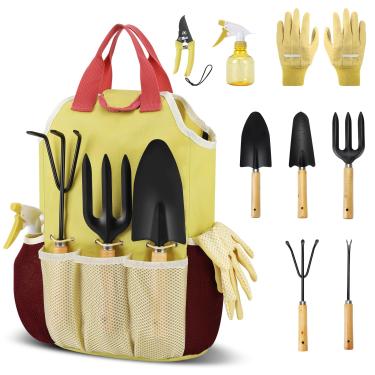 Imagem de Cljlixcy Conjunto De Ferramentas Jardinagem, Kit Jardim Com Bolsa, Borrifador, Bolsa Organizadora Durável, Presente Ideal À Prova Ferrugem (Verde E Rosa)