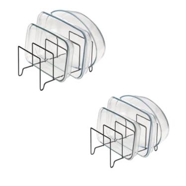 Imagem de Kit 02 Suportes Para Refratários Tampas Frigideiras De Apoiar Linha Black Aço Material Resistente Não Enferruja Espaço Para 8 Objetos