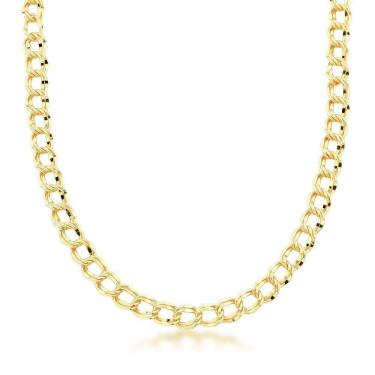 Imagem de Colar Choker Elos Duplos 6,5mm Banhada A Ouro 18k