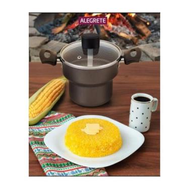 Imagem de Cuscuzeiro A Vapor Serve 2 Pessoas Cor Cinza 14cm Enjoy - ALEGRETE